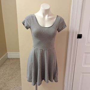 Brandy Melville black and white striped fit and flare dress one size fits all